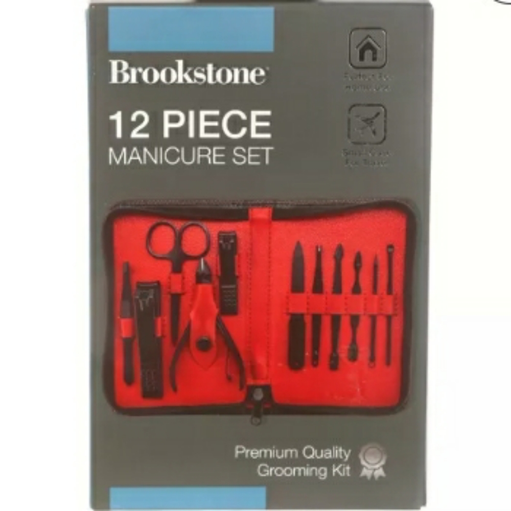 NWT Men Brookstone 12 Pc Manicure Set